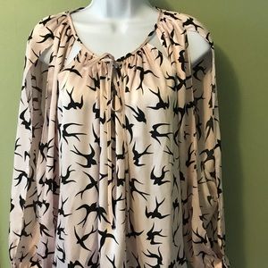 Jario Pink Peephole Blouse Sz Small